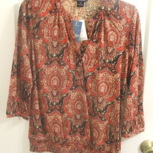 LUCKY BRAND PULLOVER BLOUSE  XS NEW